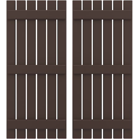 Americraft 6-Board (3 Batten) Exterior Real Wood Spaced Board-n-Batten Shutters, ARW401SB623X46TBH